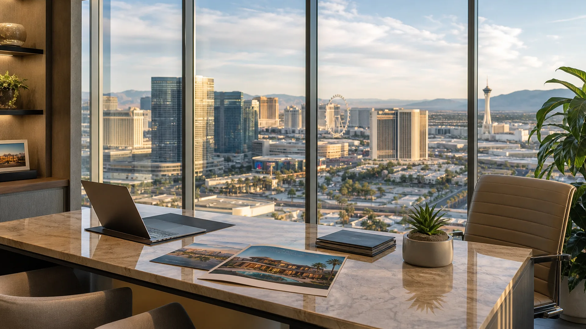Las Vegas real estate consultation setting with city views | Las Vegas Relocation Services Las Vegas real estate consultation setting with city views